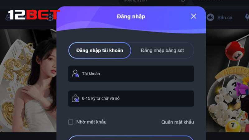 Hướng dẫn vào 12BET dễ hiểu cho tân thủ